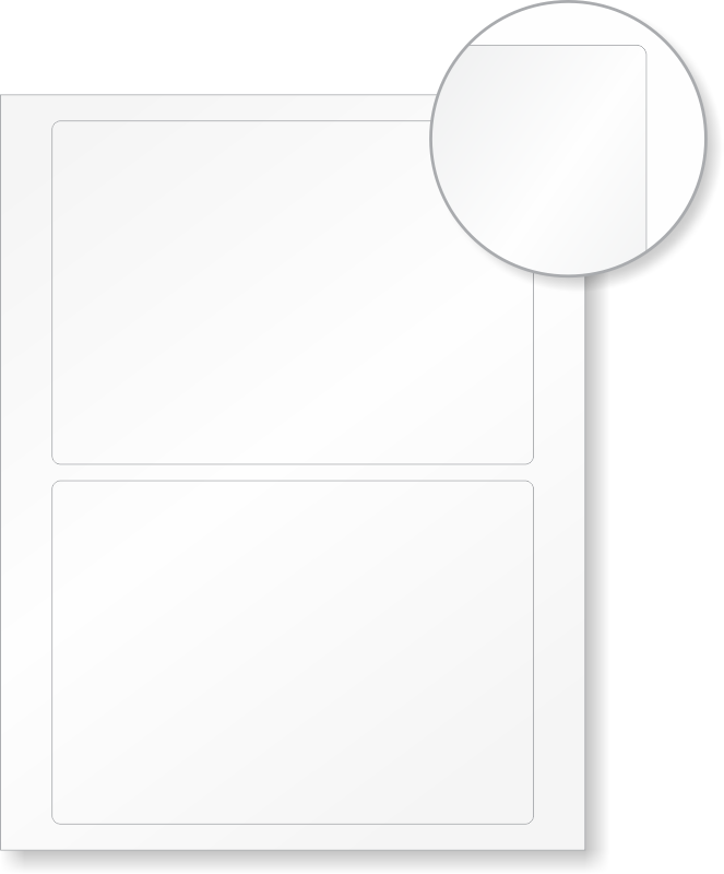 Laser Printable Blank Vinyl 2 Labels Sheet 5in X 7in SKU LZR VL 5x7