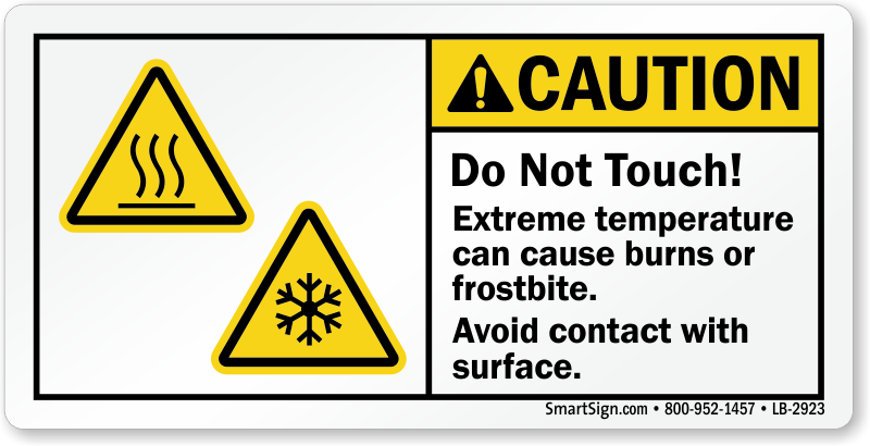 Cvaution Do Not Touch Frostbite Hazard Label Sku Lb