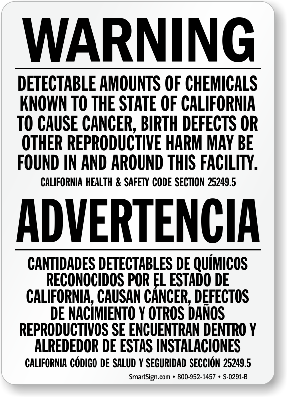 California Prop 65 Signs - MySafetySign.com