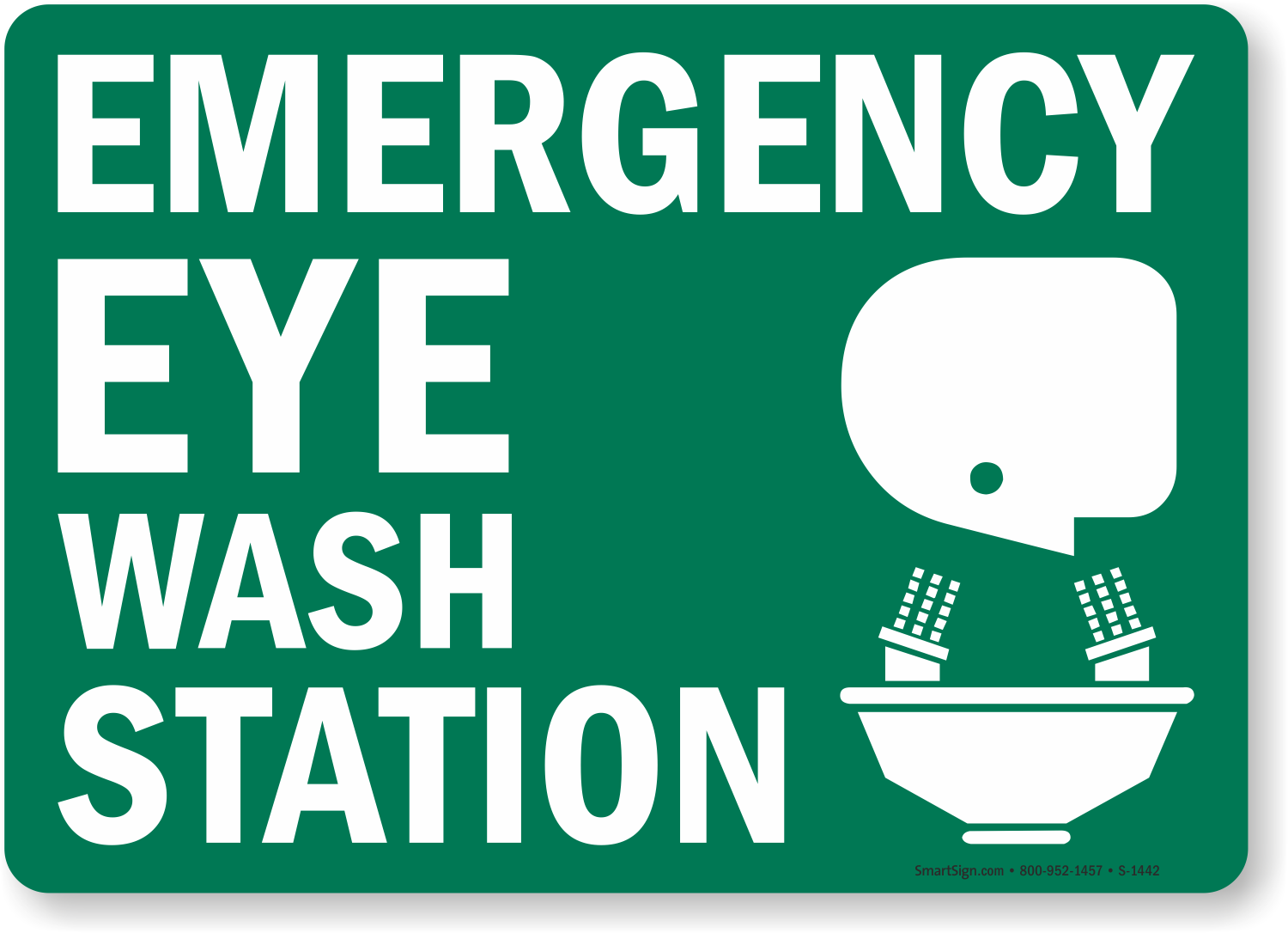 Emergency Eye Wash Labels, Eye Wash Signs