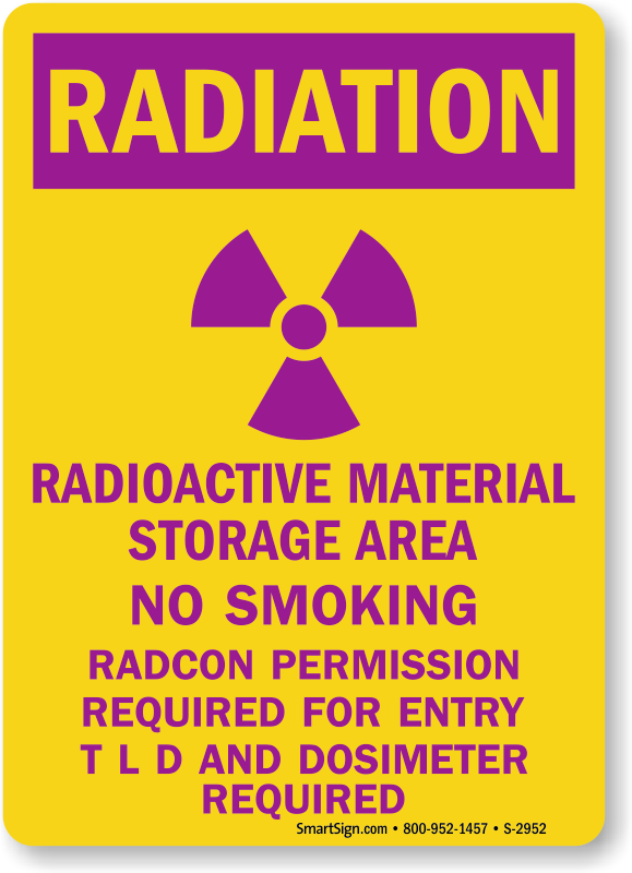 Radioactive Materials Storage Area Signs, Radiation Warning Signs, SKU ...