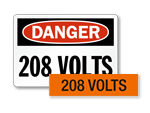 High Voltage Signs – 208 Volts