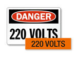 220 volts labels