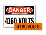 4160 volts labels