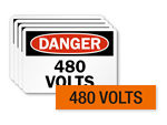 480 volts labels
