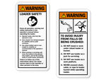 Backhoe & Excavator Warning Labels