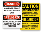 Bilingual Confined Space Signs