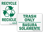Bilingual Recycle Signs & Labels
