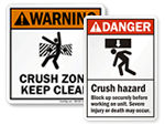 Crush Hazard Signs