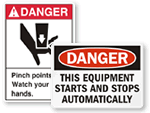 Danger Machine Safety Labels