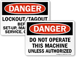 Danger Machine Safety Labels