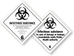 D.O.T. Shipping Labels for Infectious Waste