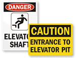 Elevator Pit Signs