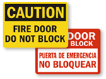 Fire Door Do Not Block Signs