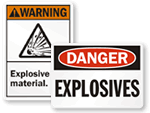 Explosive Materials Signs