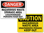 Hazardous Waste Storage Signs