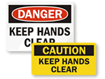 Keep Hands Clear Hazard Labels