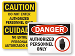 Authorized Personnel Only Labels