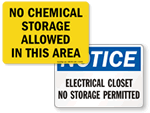 No Storage Signs