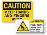 Caution Pinch Point Labels