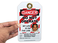 Photo Lockout Tags – My Life is On the Line Tags