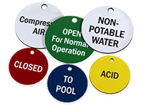 Custom Engraved Plastic Valve Tags
