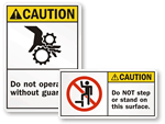 Caution Machine Safety Labels