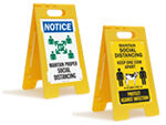 Social Distancing Stand Up Floor Signs