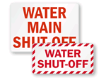 Water Shut-Off Signs