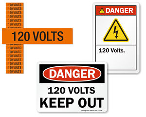 Danger 110 Volts Sticker 