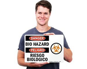 Biohazard Bilingual Stickers