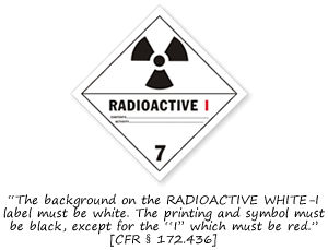 Class 7 Radioactive I Hazmat Labels 