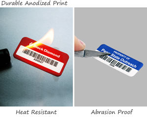 Durable aluminum asset tags