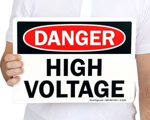 High Voltage No Trespassing Sign