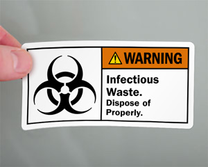 Infectious Waste Stickers and Sign