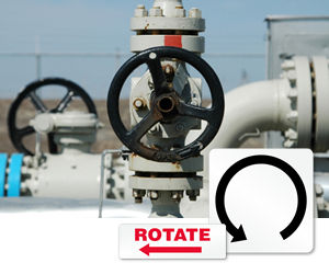 Machine Rotation Labels with Directional Arrow | Ships Free