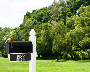 Mailbox address sign
