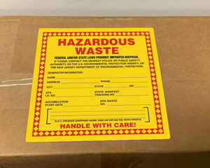 New Jersey Hazardous Waste Label
