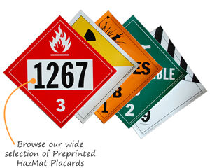 Preprinted HazMat Placards