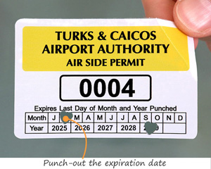 Punch out parking permit stickers