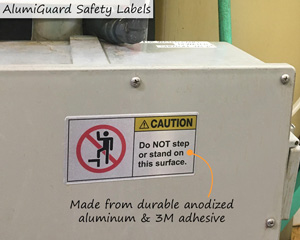 Reflective Caution Machine Safety Labels