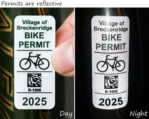 Reflective bike permits