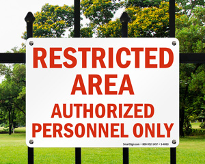 Restricted Area Label
