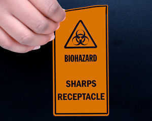 Sharps Warning Labels And Signs Biohazard Sharps Waste Disposal