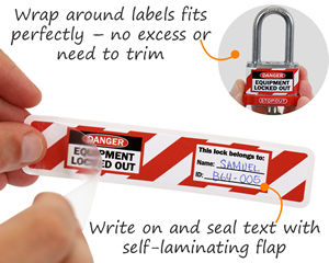 Wraparound padlock labels