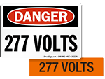 277 Volts Labels