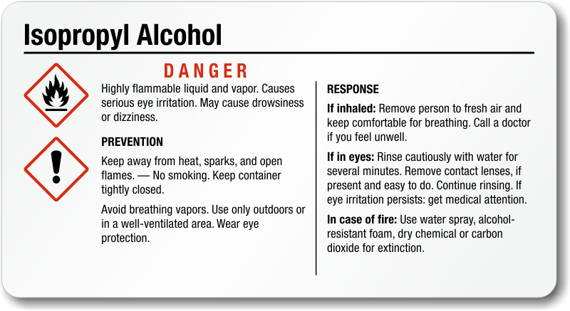 Isopropanol Labels