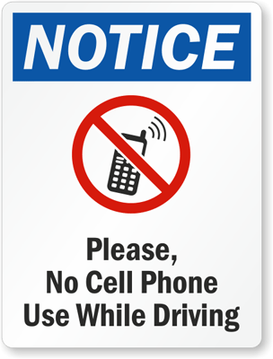 Please No Cell Phone Use Sign, SKU: K-6785