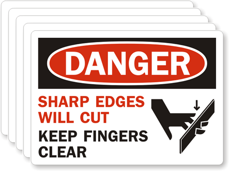 danger sign cut fingers