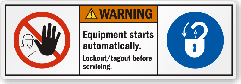 ⚠ Machinery Service Instructions Labels